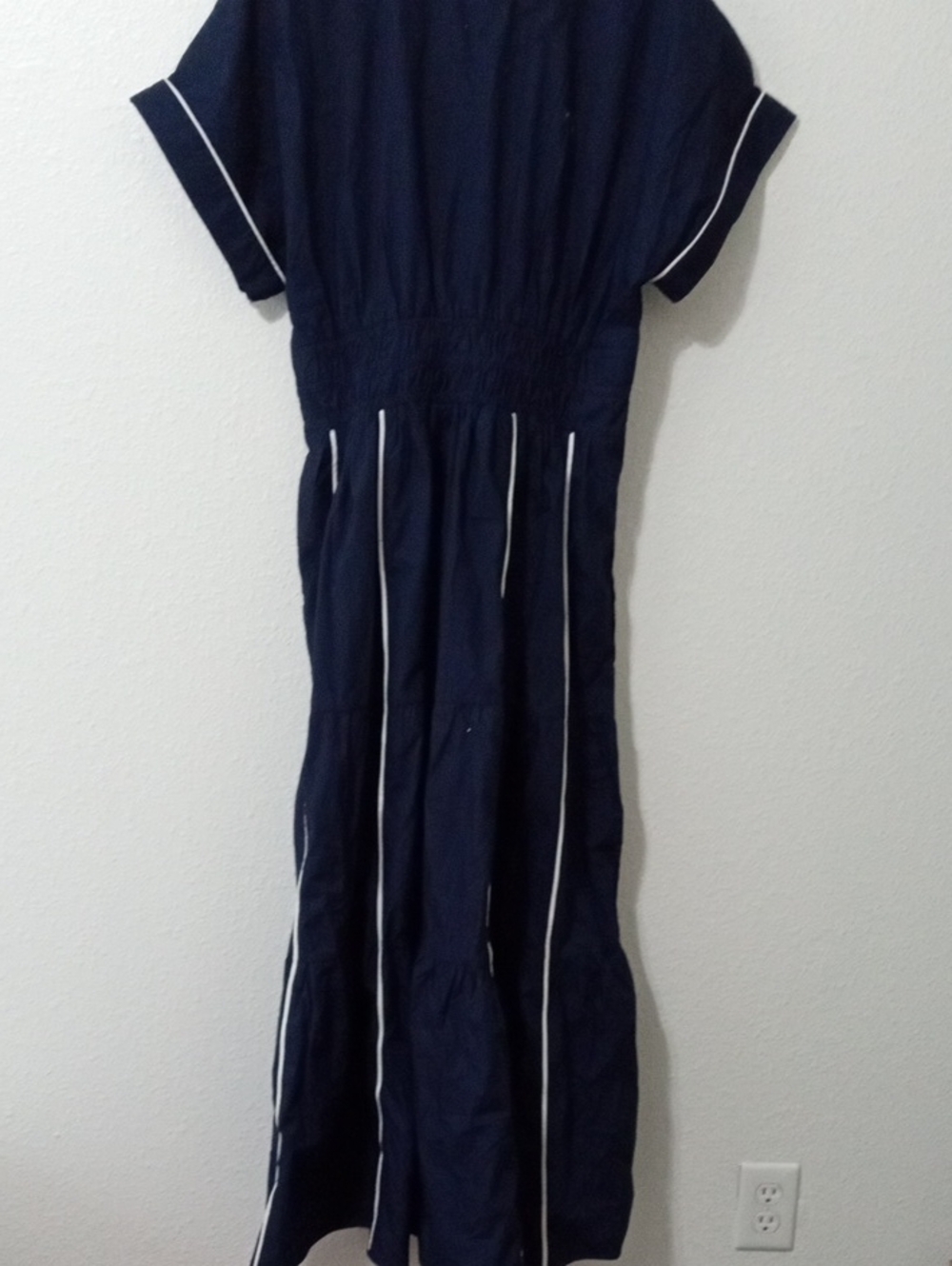 By Anthropologie Somerset Women's Navy Stripe Midi Dress - Picture 4 of 7